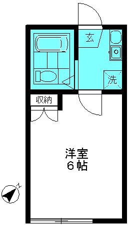 ジョイフルオークラNO.17(1K/2階)の間取り写真