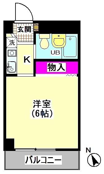 クレインI(1K/2階)の間取り写真