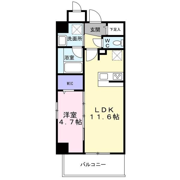 VIVACE三国ヶ丘(1LDK/8階)の間取り写真