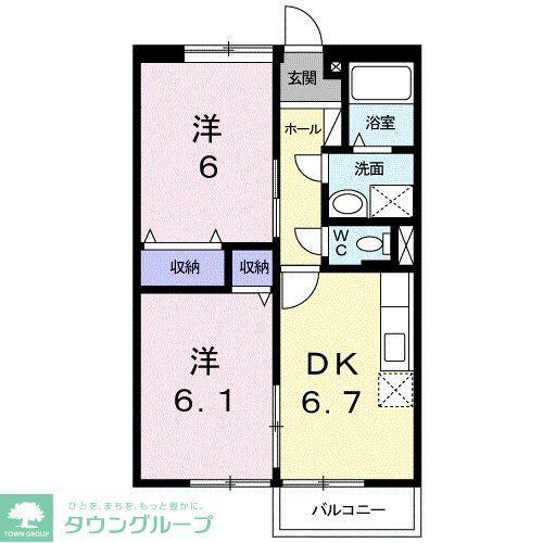 アローラ I(2DK/2階)の間取り写真