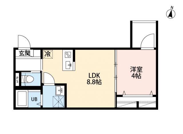 太陽と月の調和 LUNARE元町たいようとつきのちょうわ ルナーレ(1LDK/2階)の間取り写真