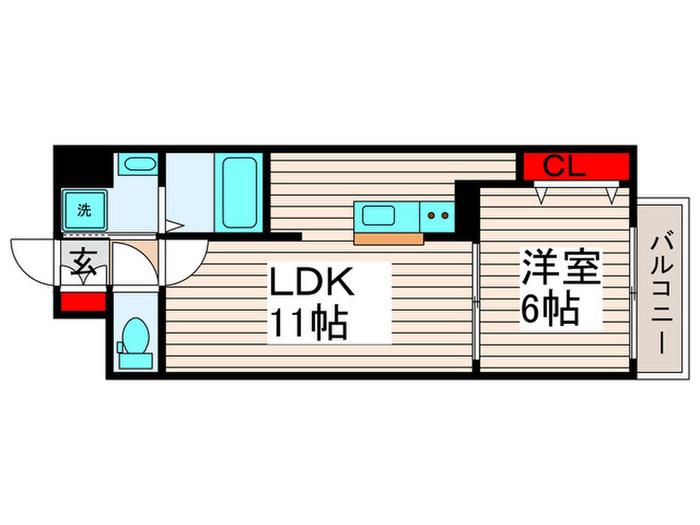 LA SOURCE(1LDK/2階)の間取り写真