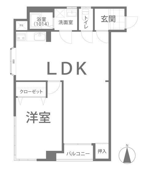シャインブライト桑田(1LDK/2階)の間取り写真