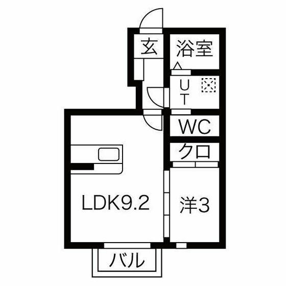 メゾンドぺぺ(1LDK/1階)の間取り写真