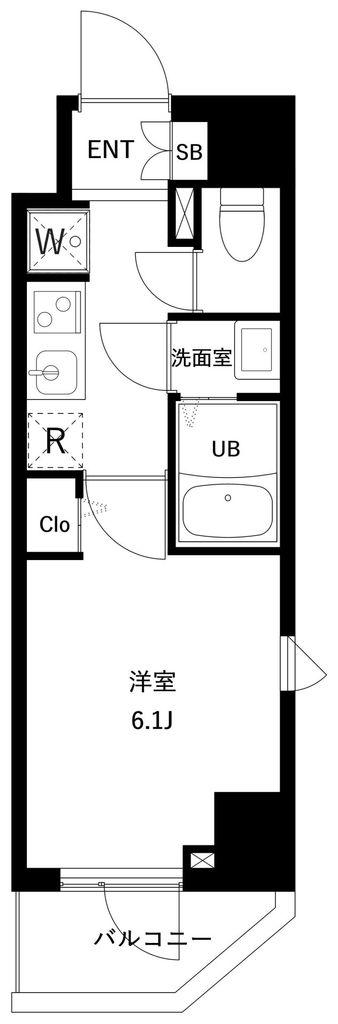 アーバンパーク南行徳レジデンス(1K/5階)の間取り写真