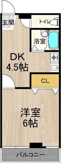 アイワステーションビルVI号館(1DK/3階)の間取り写真