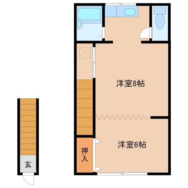 第七もはん(2K/2階)の間取り写真
