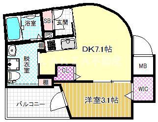 アドバンス西梅田IVエール(1DK/5階)の間取り写真