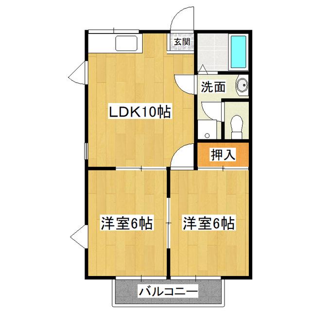 ルイソレイユ(2LDK/2階)の間取り写真