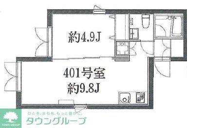ゴールドシティ小山(1LDK/4階)の間取り写真