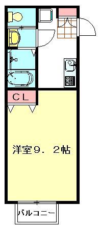 C・M-イースト(1K/2階)の間取り写真