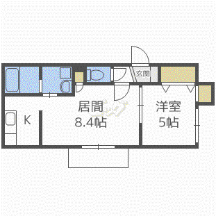 アクアトピア福住(1LDK/3階)の間取り写真