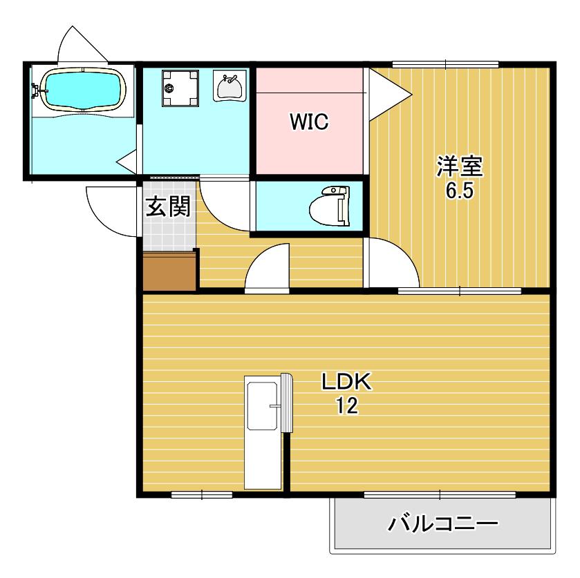 パサージュ平野(1LDK/2階)の間取り写真