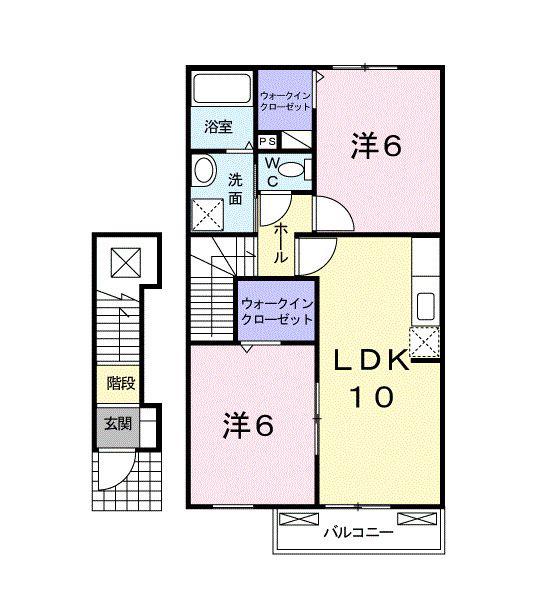レジデンス24(2LDK/2階)の間取り写真