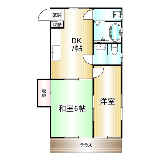 清水コーポ(2DK/1階)の間取り写真