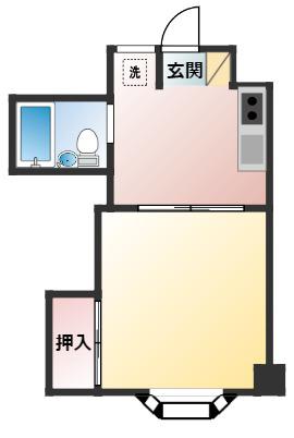 泉ハイツ(ワンルーム/3階)の間取り写真