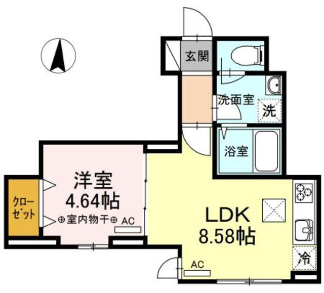 LA FLEUR(1LDK/1階)の間取り写真