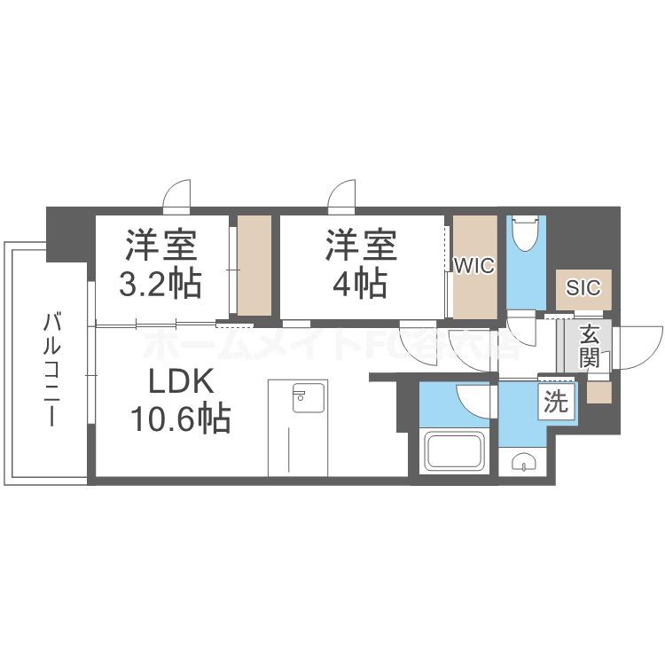 シーズンフラッツ新大阪(2LDK/7階)の間取り写真