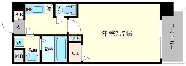アルザ立売堀(1K/2階)の間取り写真