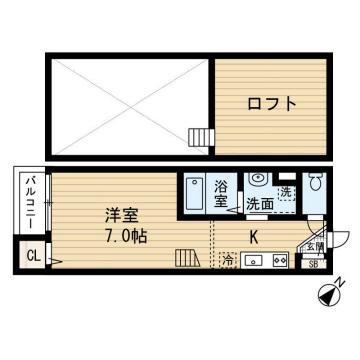 エリュシオン(ワンルーム/1階)の間取り写真