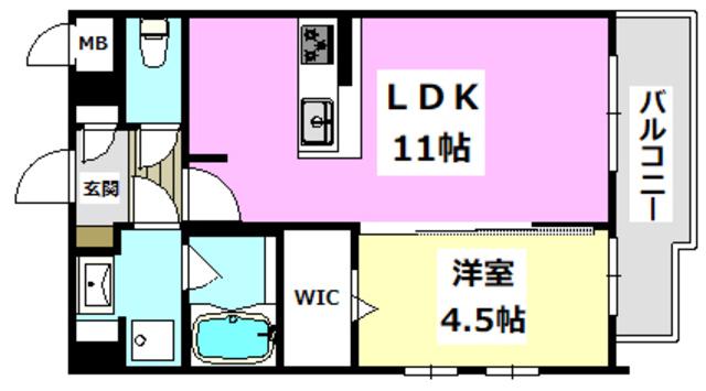 グランディールSUEHIRO(1LDK/2階)の間取り写真