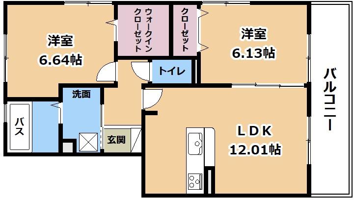 EUPHORIAII(2LDK/3階)の間取り写真
