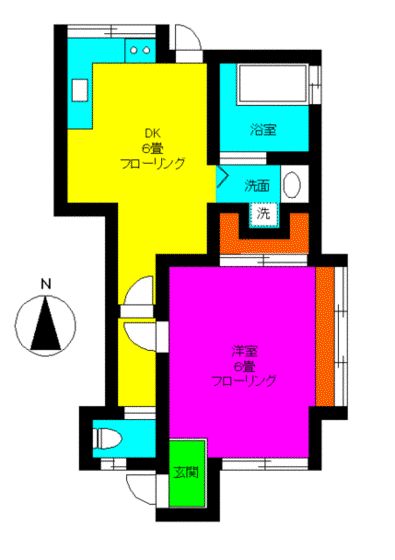 藤ハイツ(1DK/1階)の間取り写真
