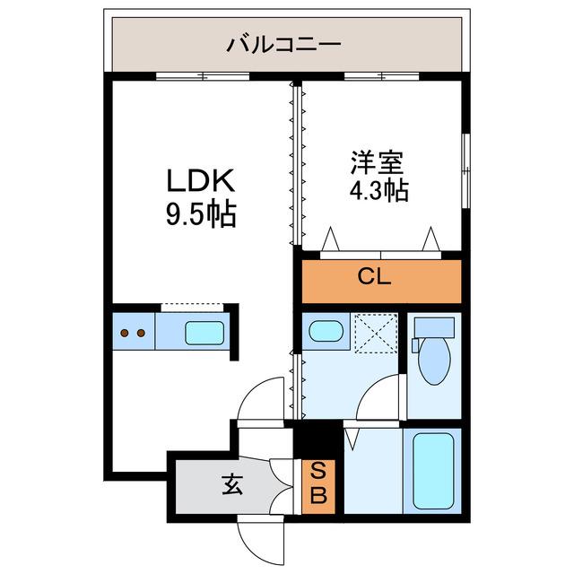 MAHALO OHASHI HOKUDAI 旧ヴェール北大(1LDK/1階)の間取り写真