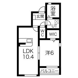 AVANTI A棟(1LDK/1階)の間取り写真