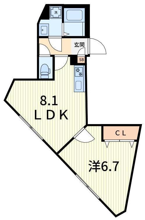 レピュア青砥レジデンス(1LDK/1階)の間取り写真