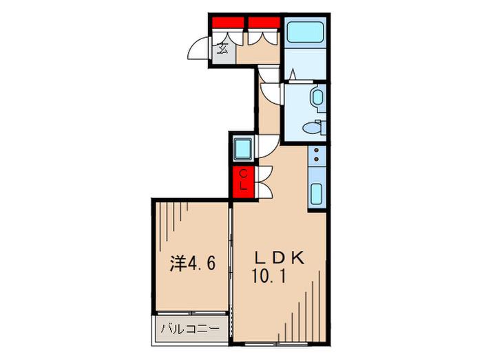 FND3237(1LDK/1階)の間取り写真