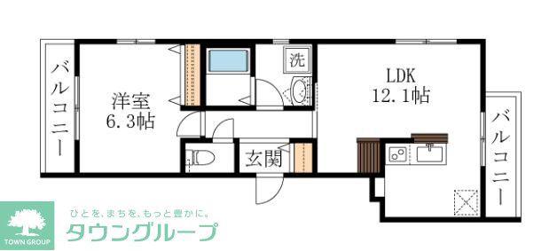レーブマノワール(1LDK/3階)の間取り写真