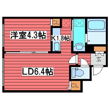 アルページュ(1LDK/4階)の間取り写真