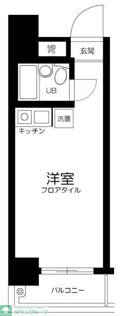 新丸子第2センチュリー21(ワンルーム/7階)の間取り写真