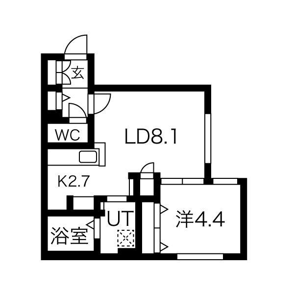 MAISON DE L(1LDK/4階)の間取り写真