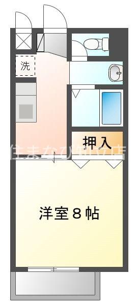SURPLUS ONE稲垣(1K/2階)の間取り写真