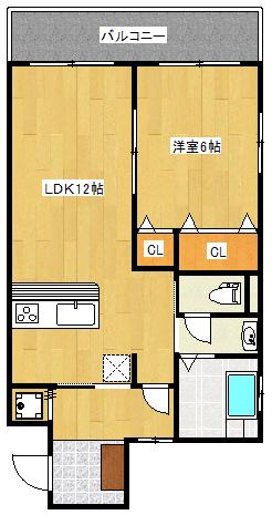 藤田ビル(1LDK/3階)の間取り写真