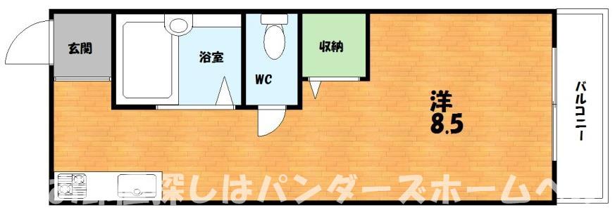 シャンテー三矢1(ワンルーム/3階)の間取り写真