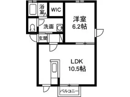 シャーメゾン ブライトスクエアC(1LDK/1階)の間取り写真
