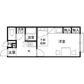 ＪＲおおさか東線 久宝寺駅 徒歩2分 3階建 築23年(1K/1階)の間取り写真