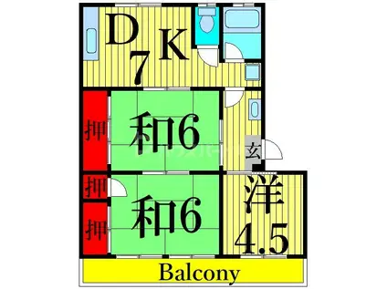 塚田ハイツ(3DK/3階)の間取り写真