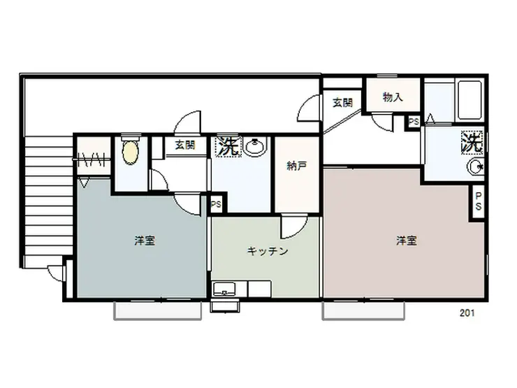 ソリミュヴェール 2階階 間取り