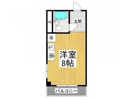 ハイツ加賀(ワンルーム/5階)の間取り写真