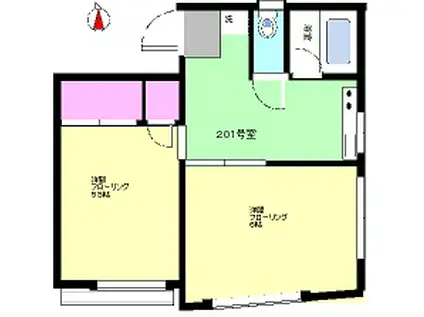 コーポユミ(2DK/2階)の間取り写真