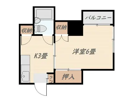 サンクレール内木II(1K/4階)の間取り写真