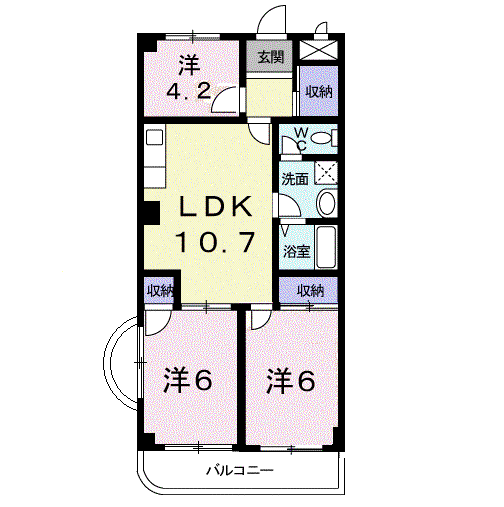 アレーゼF(3LDK/2階)の間取り写真