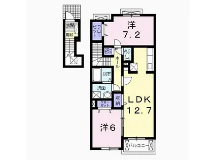 メゾンド・ラ・メール(2LDK/1階)の間取り写真