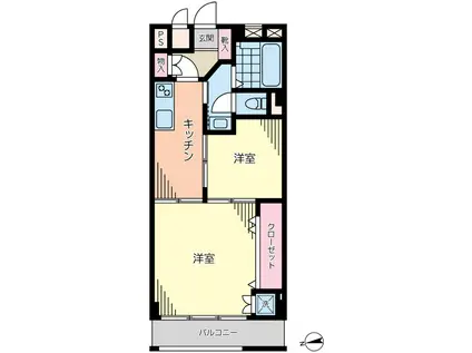 オーク菊名マンション(2K/4階)の間取り写真