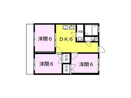 ニューサンシャイン高柳(3DK/2階)の間取り写真