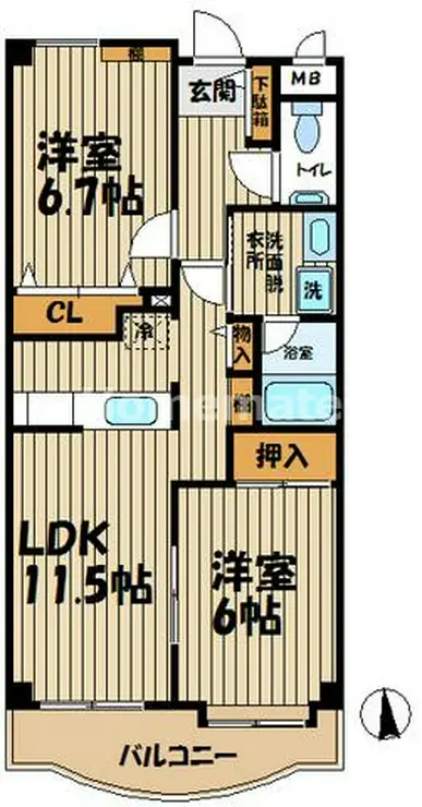 アルカディア 2階階 間取り